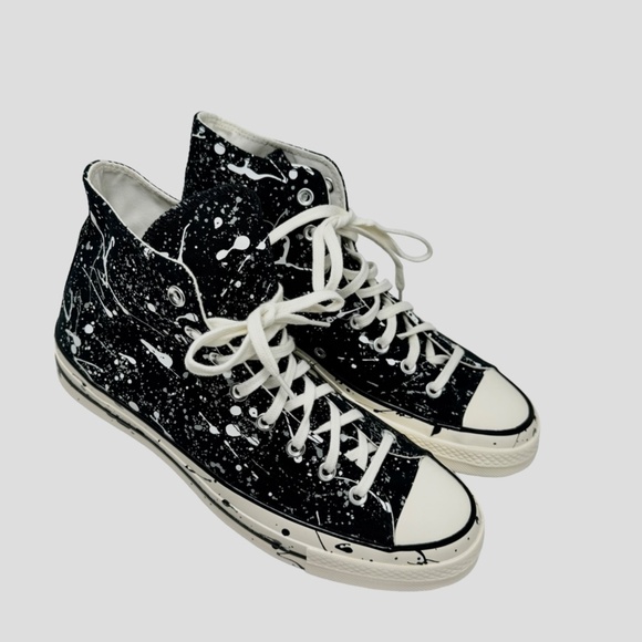 Converse Black and White Splatter High-Top Sneakers - Picture 7 of 9
